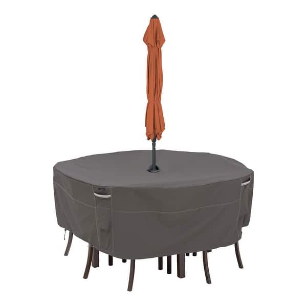 classic accessories patio table umbrella cover Classic Accessories Ravenna Round Patio Table & Chair Set Cover