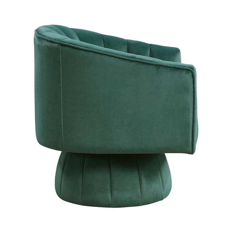 Briar 27.5" Velvet Swivel Chair - 360-Degree Metal Swivel Base
