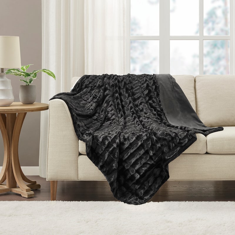 Madison Park Duke Long Fur Throw