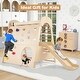 preview thumbnail 4 of 9, Costway 8-in-1 Indoor Jungle Gym Wooden Playground with Climbing Wall, - Natural - See Details