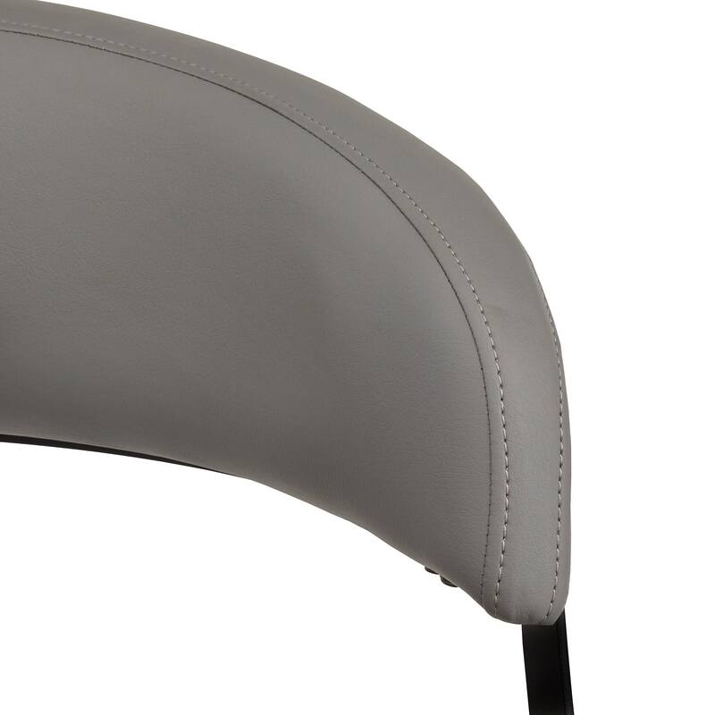 Bacalar Black Finish Metal Round Counter Height Table with Vegan Leather Swivel Chair Set by iNSPIRE Q Modern