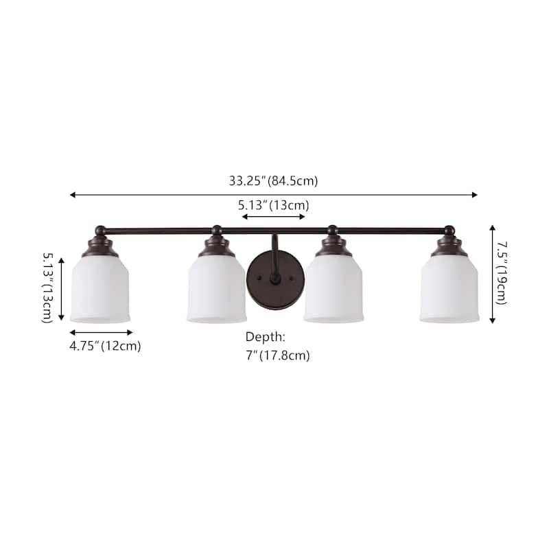 JONATHAN Y Jayne Iron/Frosted Glass LED Vanity Light