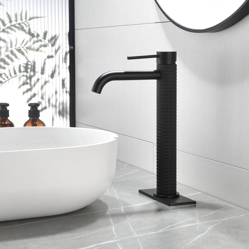 11.8"H Solid Brass Single-handle Bathroom Sink Faucet