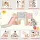 preview thumbnail 14 of 69, 11-in-1 Toddler Slide Playset - Kids Slide for Ages 1-3 with Basketball Hoop, Arch Tunnel, Telescope, and Toy Storage Organizer
