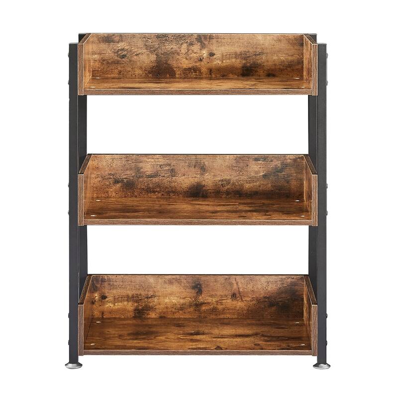 Javlergo Set of 2 Small Bookshelf, 3-Tier Open Bookcase Storage Display Shelves