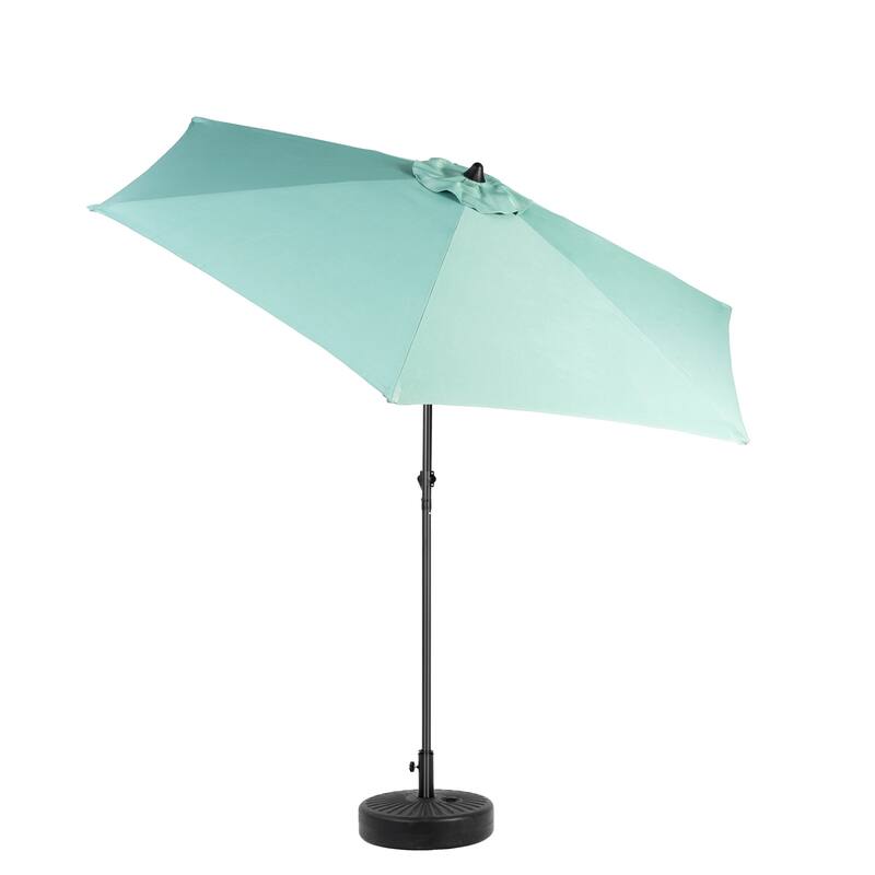8.66 ft. Steel Market Outdoor Patio Umbrella with 6 Ribs, Push Button Tilt&Crank for Deck, Pool (No Base)