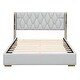 preview thumbnail 42 of 49, Full Size PU Upholstered Platform Bed with Modern Wooden Slat Support