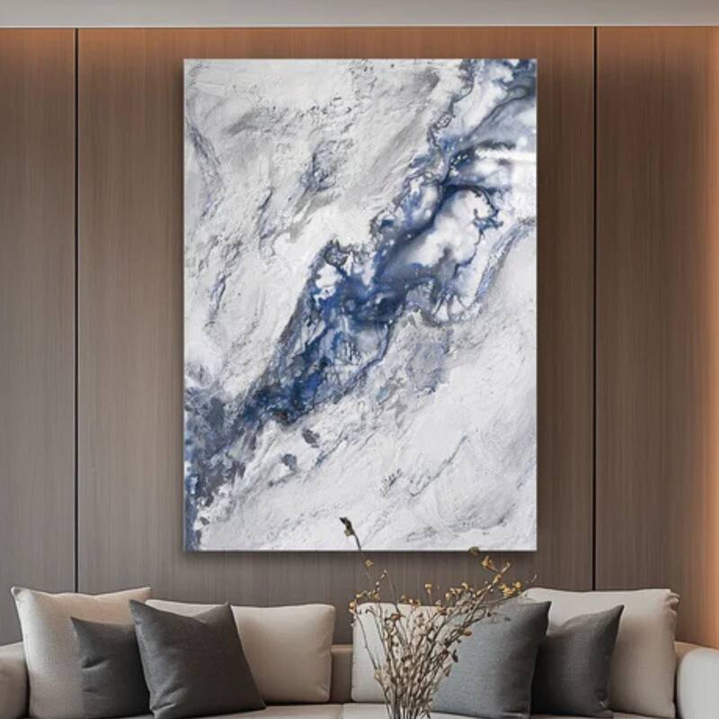 Aria Home Blue Grey Aetheris Frameless Canvas Wall Art 31x47