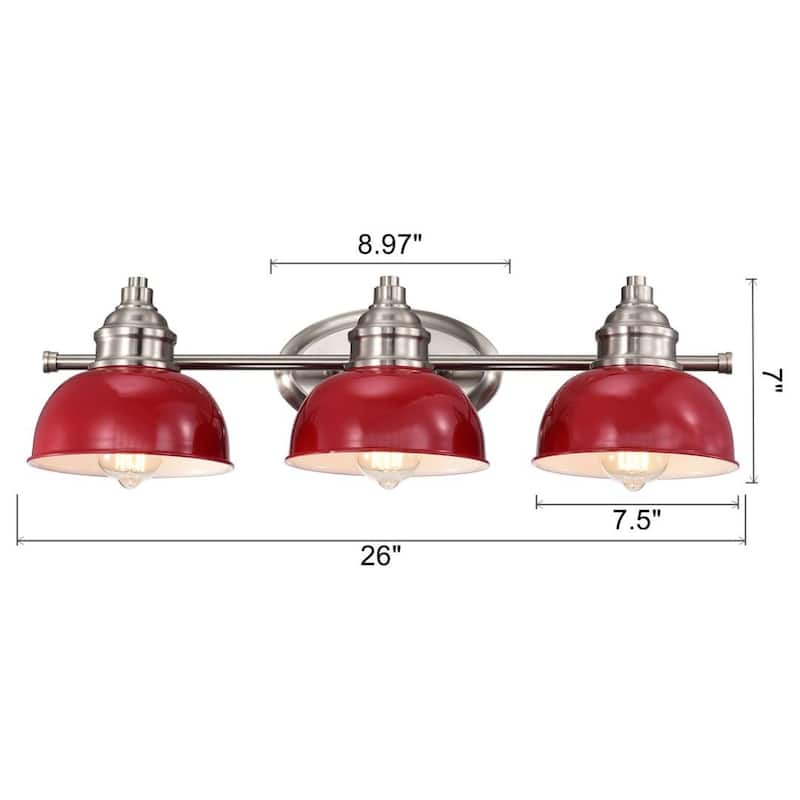Barberal 3 Light Farmhouse Bathroom Vanity Wall Light
