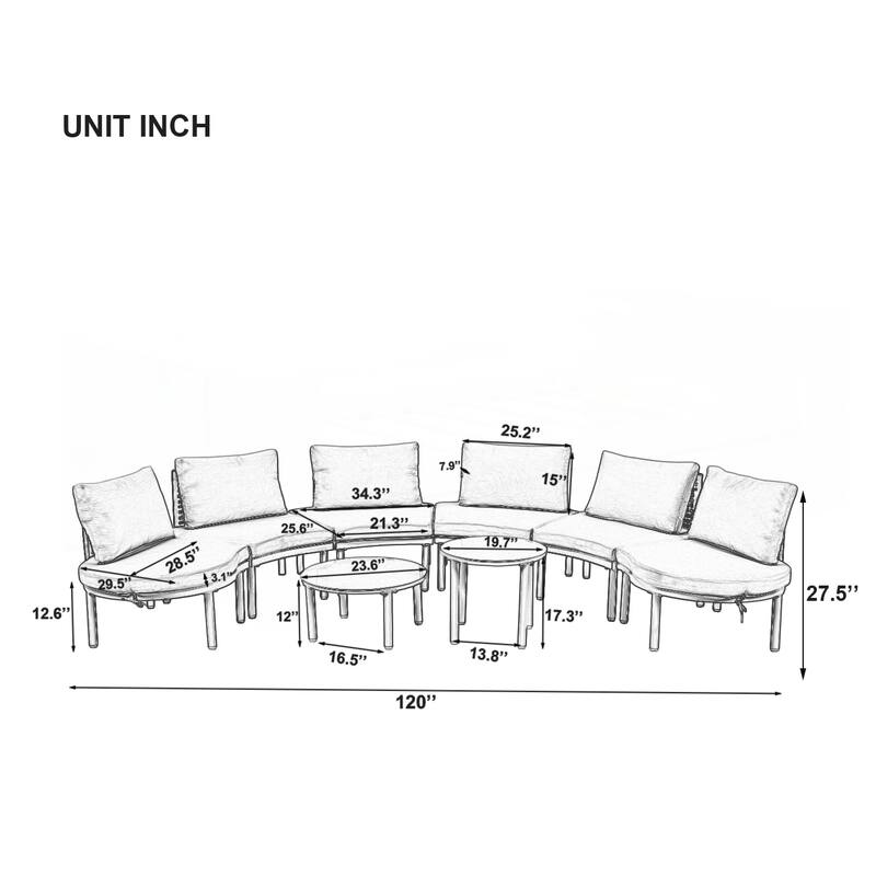 8-Piece Patio Sofa Furniture Set