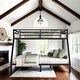 preview thumbnail 1 of 8, Twin XL over Queen Metal Bunk Bed with Dual Ladders, Black Black