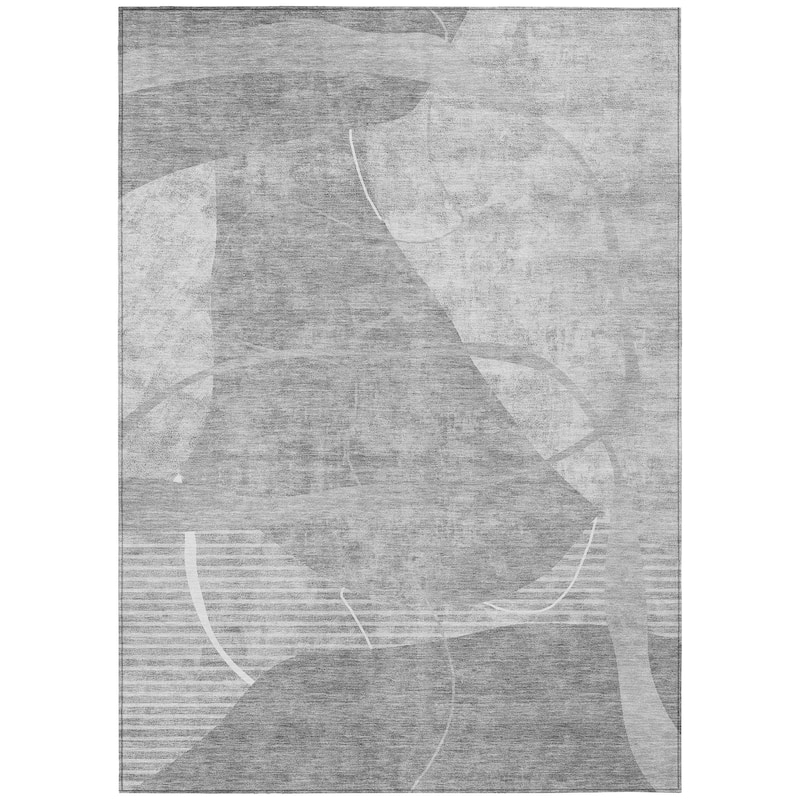Machine Washable Indoor/ Outdoor Chantille Abstract Modern Rug