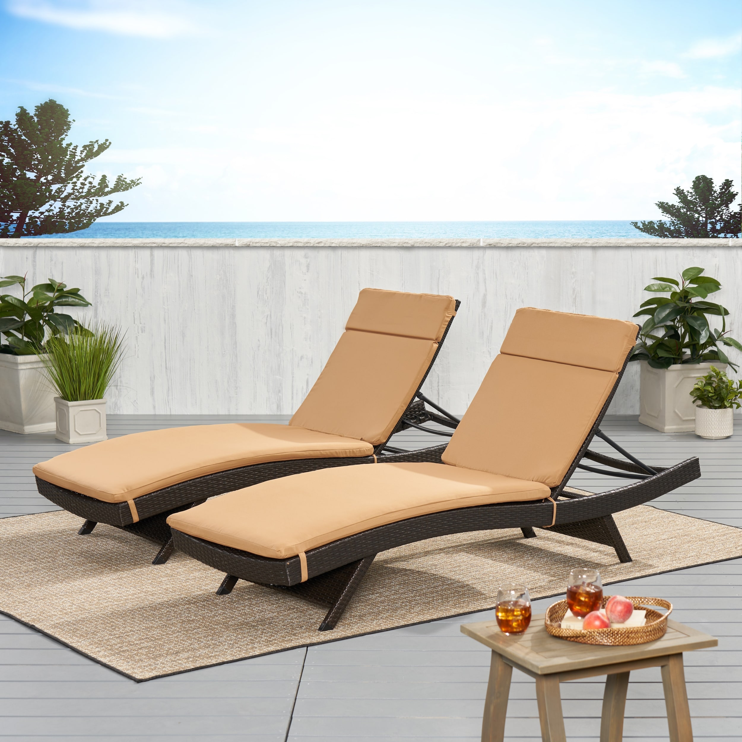 Salem Outdoor Cushion Set for Chaise Lounge - Cushions only (Set of 2) by Christopher Knight Home - 79.25