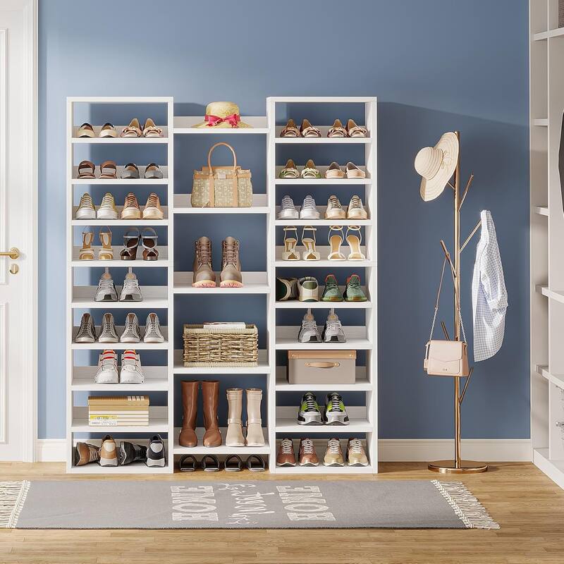 14-Tier Shoe Rack, 46 Pairs Freestanding Tall Entryway Shoe Organizer