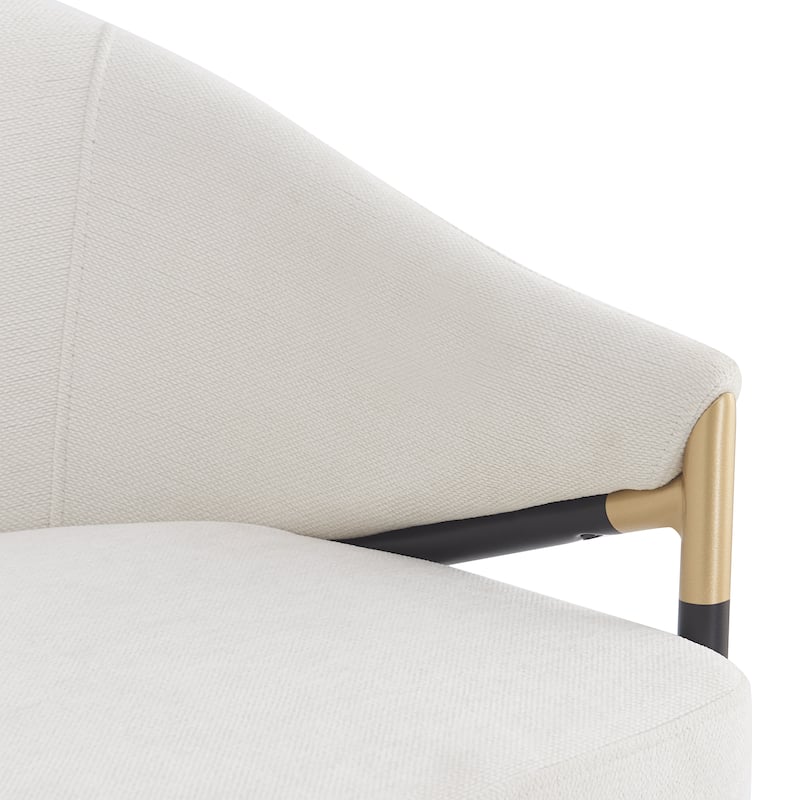 Christopher Knight Home - Soleil Modern 26" Seat Height Bar Stool with Curved Armrests & Gold Accents