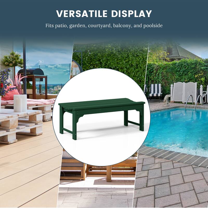 Polytrends Laguna Hdpe All Weather Outdoor Patio 48" Bench