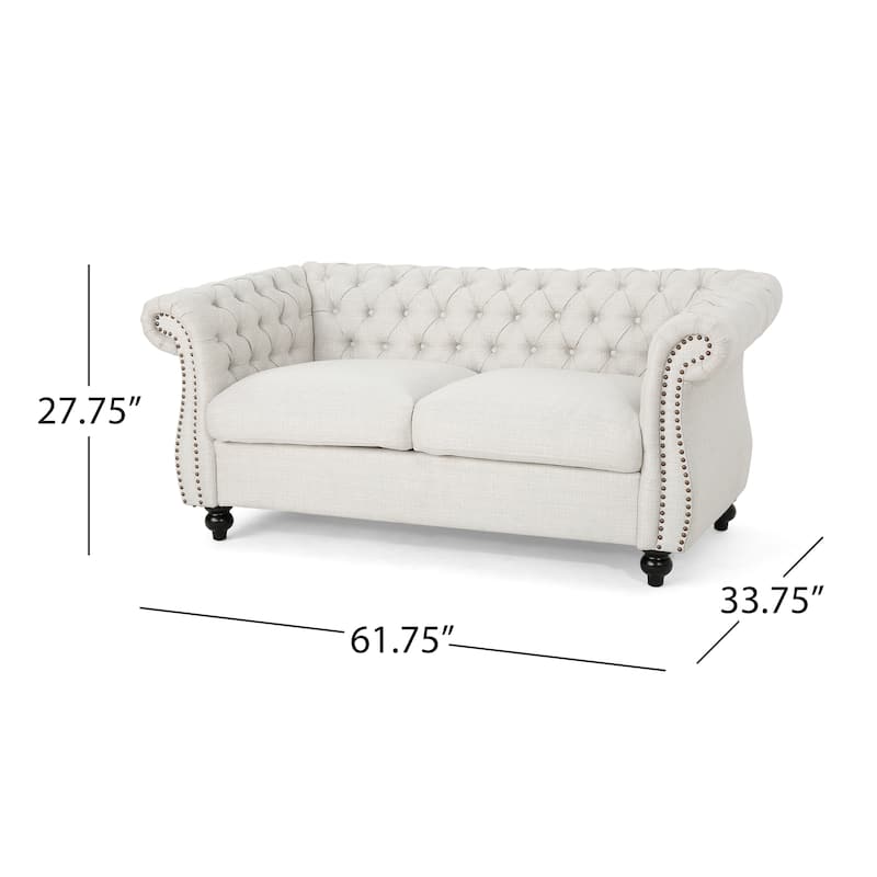 Modern Tufted Fabric Upholstered Sofa by Christopher Knight Home