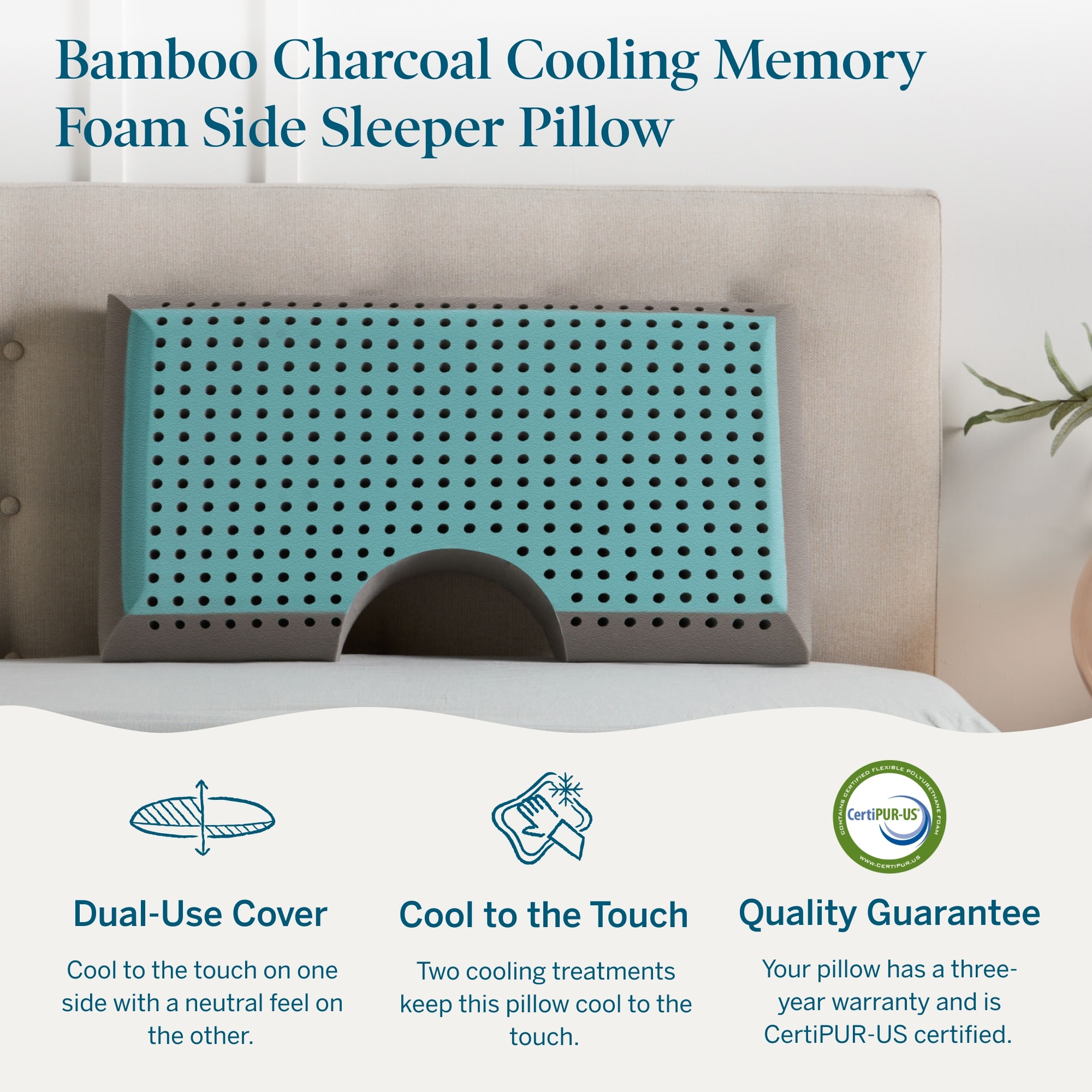 Charcoal cooling pillow top