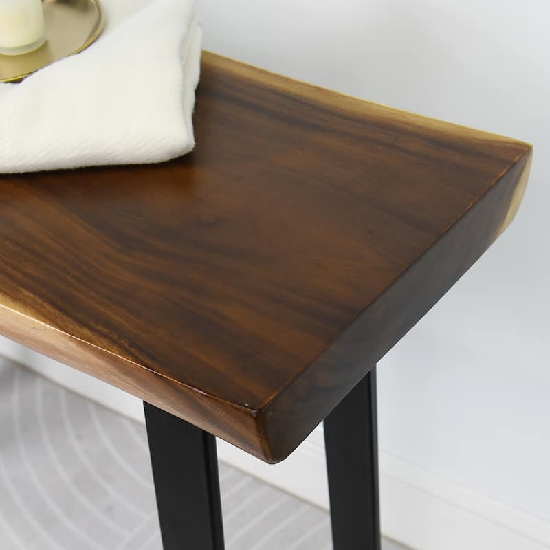 Natural Wood Rectangle Coffee Console Table