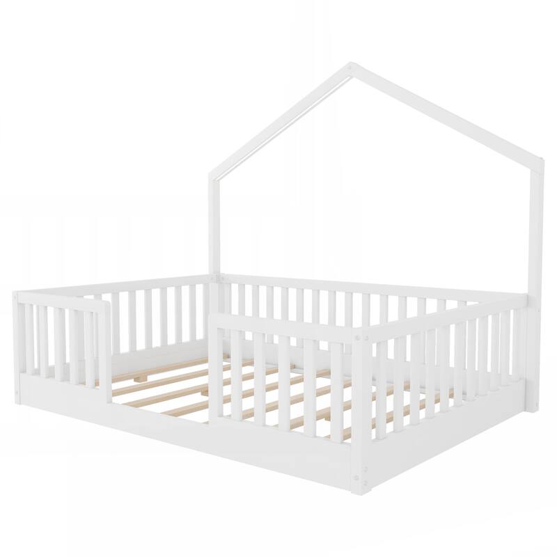 Full Floor Bed with High Rails