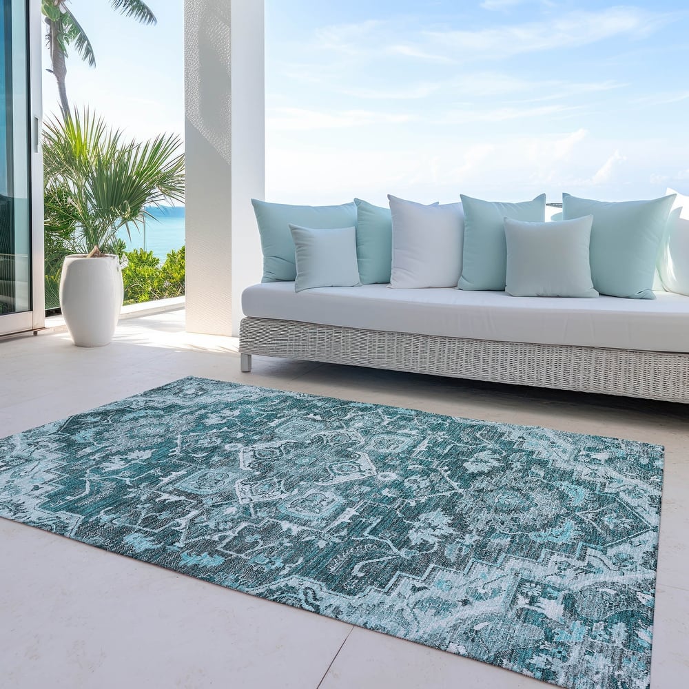 Machine Washable Indoor/ Outdoor Chantille Traditional Boho Rug