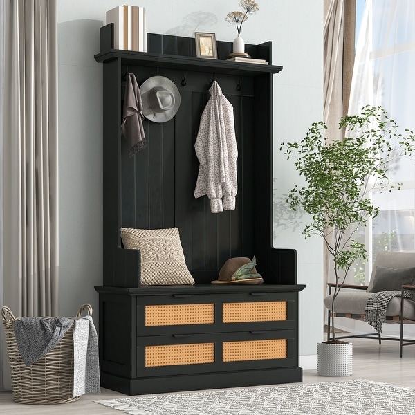 Hall tree with top shelf store