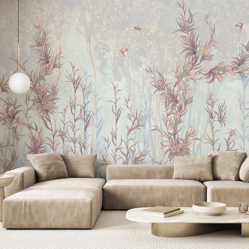 Delicate Wildflowers, Elegant Botanical Wallpaper Mural