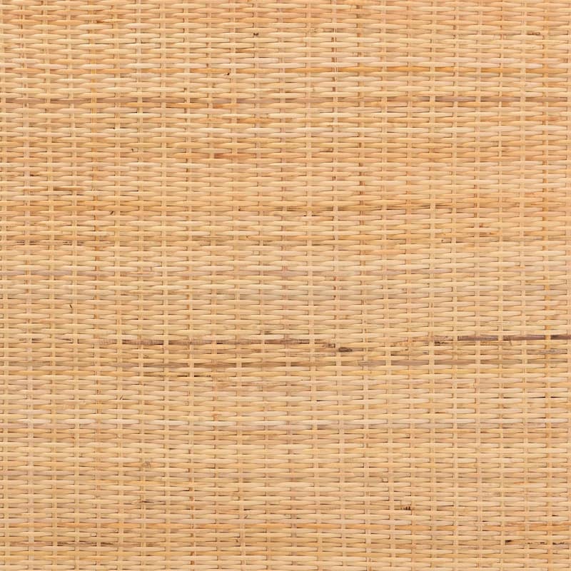 bali & pari Adelyn Modern Bohemian Natural Brown Rattan and Mahogany Wood Headboard
