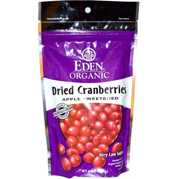 Eden Foods Organic Dried Cranberries Sweetened with Apple Juice, 4 Oz (Pack of 15)