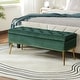 preview thumbnail 79 of 137, HULALA HOME Neptunus Modern 45.5" W Velvet Bedroom Storage Bench for End of Bed with Nailhead Trim GREEN