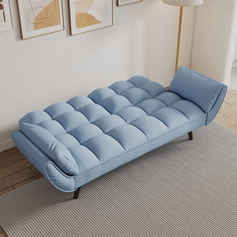57 " Velvet Soft Sofa Fit Apartment Bedroom Small Space