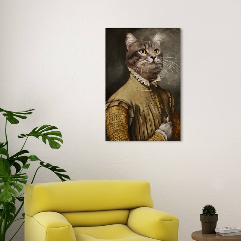 Wynwood Studio Canvas Animals Nobel Feline Brown and Beige Traditional Wall Art Canvas Print - Brown, Brown - 30 x 20