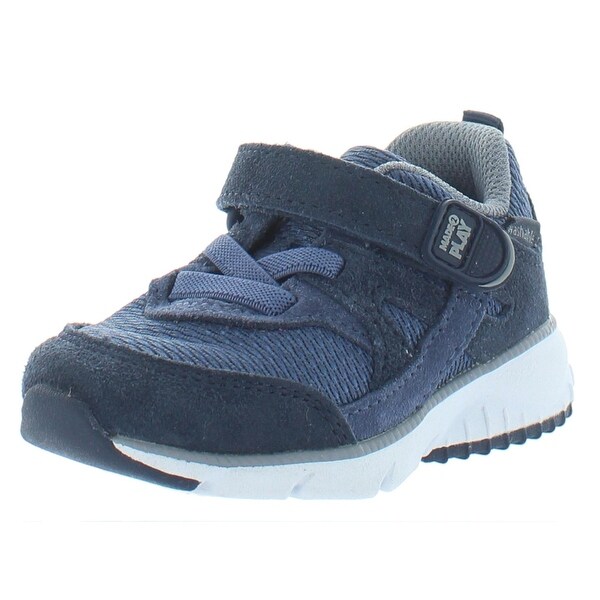 navy memory foam trainers