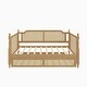 preview thumbnail 16 of 17, Traditional Style Rattan Daybed Twin Size Trundle for Limited Space, No Box Spring Needed, Twin Size