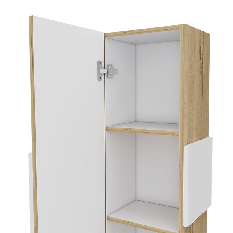 Artic Wall-Mounted Medicine Cabinet - 38.46" H, Light Oak Finish, 3 Interior Shelves, Single Door, Bathroom Storage