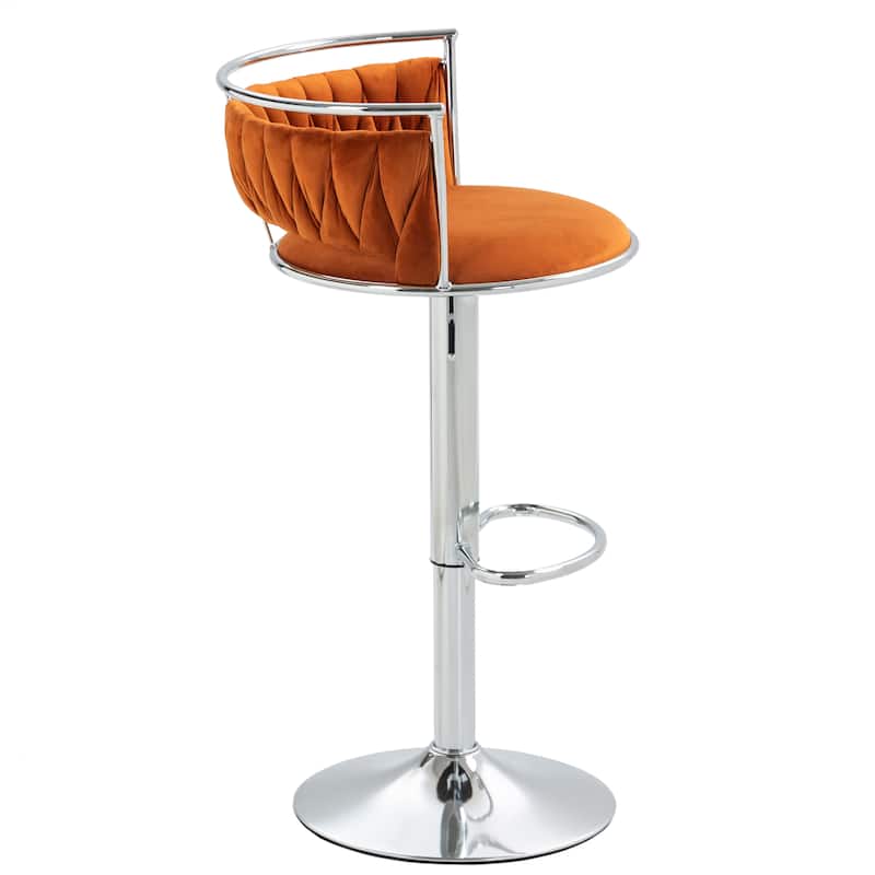 Modern Velvet 26" Adjustable Swivel Bar Stools (Set of 4)