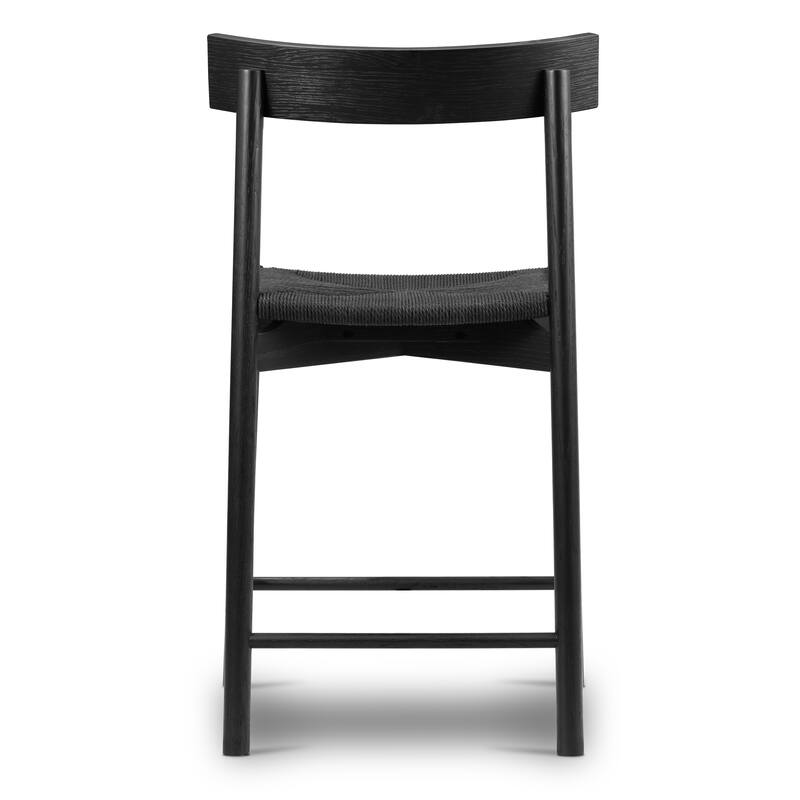 Poly & Bark Hamm Counter Stool - Solid Wood Frame with Woven Rope Seat