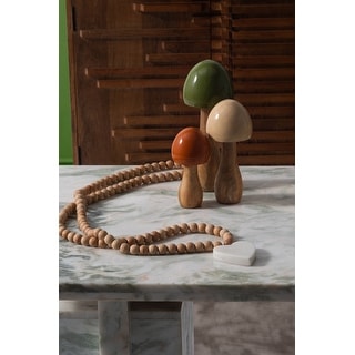 Sagebrook Home Wood, Coned Mushroom, Novelty, Two Tone, Decoration for Interior Design