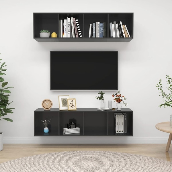 High gloss wall mounted tv shop unit