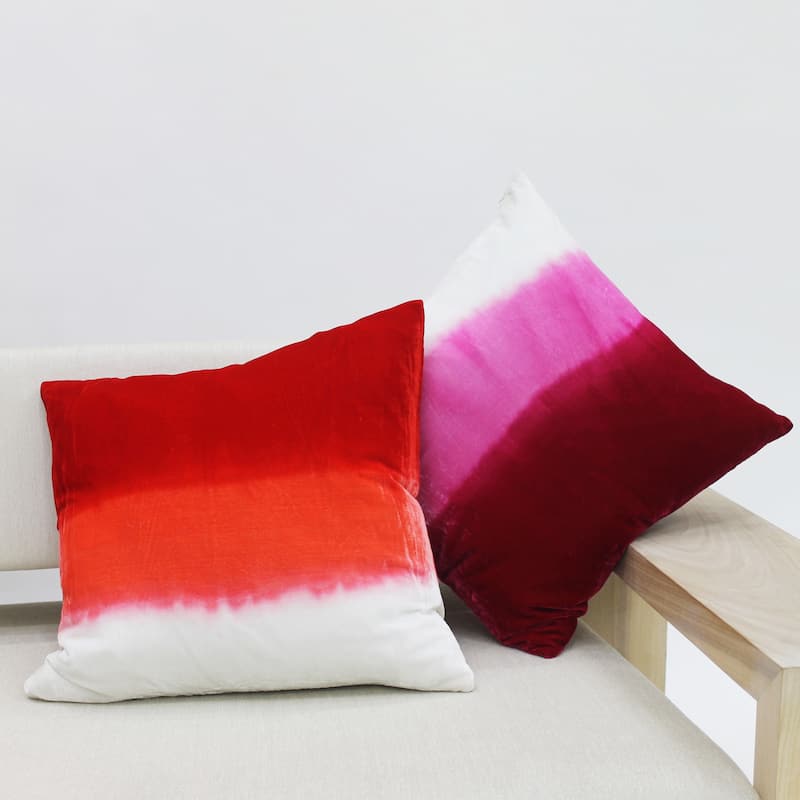 Jiti Decorative Accent Indoor Modern Ombre Abstract Patterned Velvet Throw Pillows Cushions for Sofa Chair 20 x 20