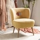 preview thumbnail 1 of 5, Dulcinea Ullna Lambskin Sherpa Upholstery Accent Chair by HULALA HOME Mustard
