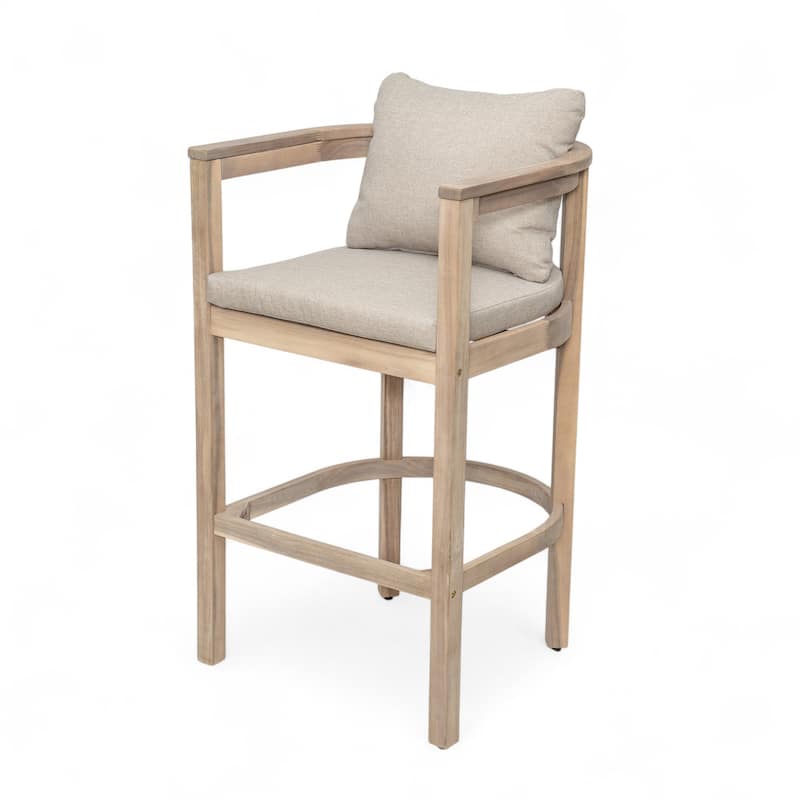 Christopher Knight Home - Lyona Acacia Wood Outdoor Bar Stool (Set of 2)