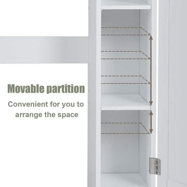 Shop Costway Wooden Over The Toilet Storage Cabinet Drop Door