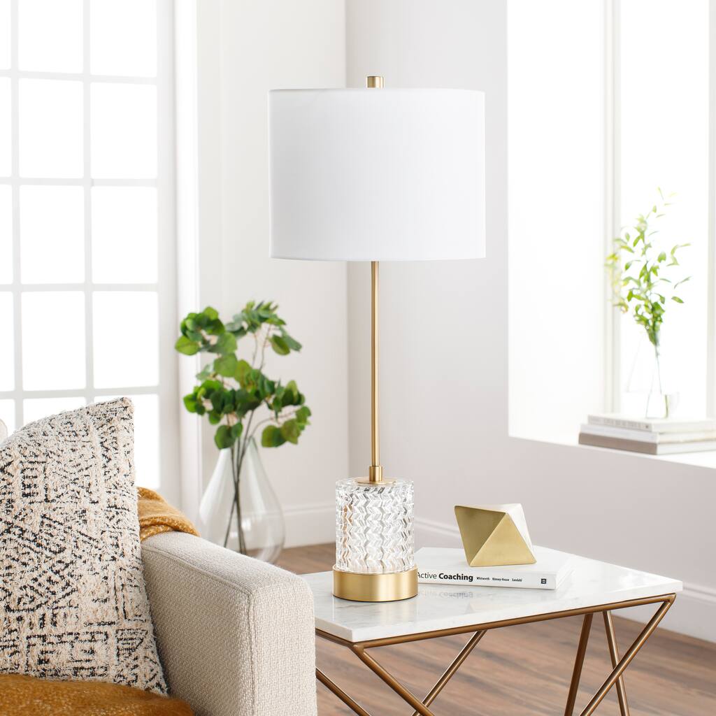 Jaybin Chevron Textured Glass Table Lamp