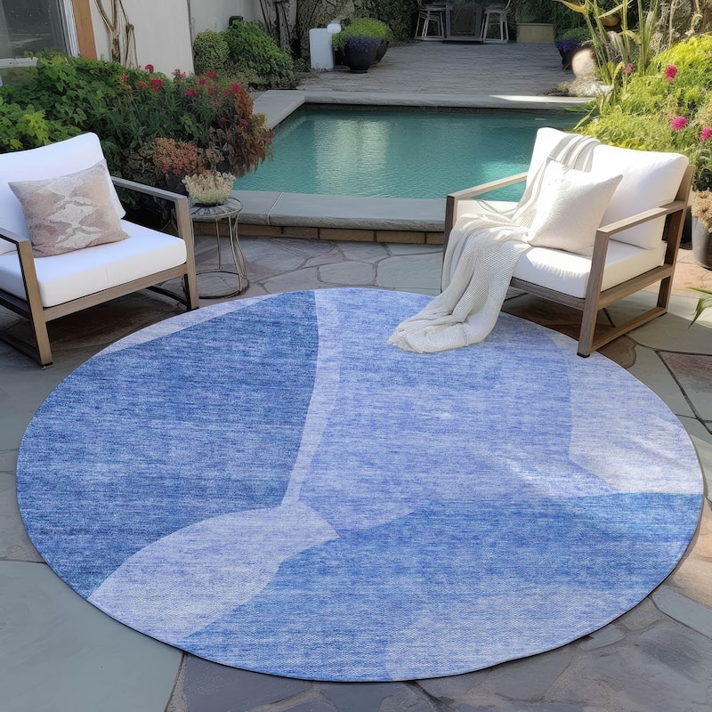 Machine Washable Indoor/ Outdoor Chantille Contemporary Abstract Rug
