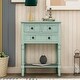 preview thumbnail 11 of 33, Moda Narrow Console Table, Slim Sofa Table with Three Storage Drawers Retro Blue