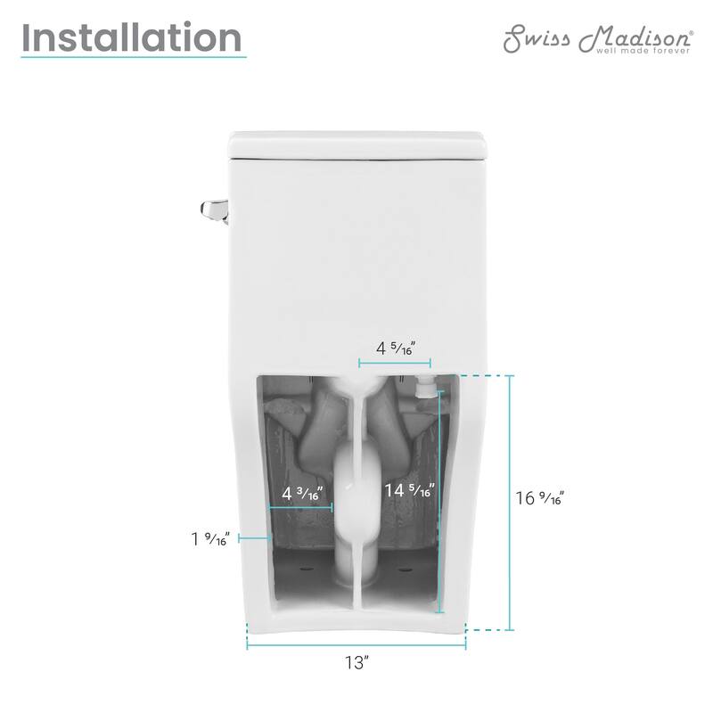 Concorde One-Piece Square Toilet, 14" Rough-In 1.1/1.6 gpf