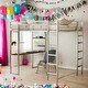 preview thumbnail 18 of 23, Full Size Metal Loft Bed With 2 Shelves and one Desk for Home Silver