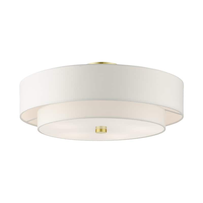 Livex Lighting Meridian 5 Light 22" Wide Semi-Flush Drum Ceiling