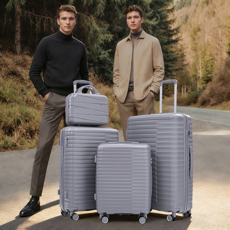 14IN 20IN 24IN 28IN 4 pcs/set in PP Spinner Wheel Luggage, Carry on Suitcase, Iron Pull Rod, Combination Password Lock